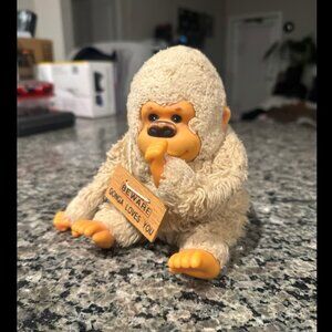 BEWARE Gonga Loves You Vintage plush gorilla Labubu plastic face